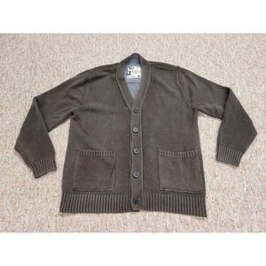 Gap Sweater Mens XL Gray Cardigan Elbow Pads Brighton Tour 69 Preppy Hong Kong
